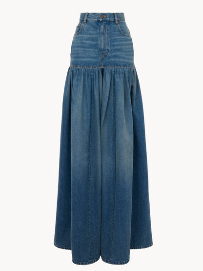 High-rise balloon jeans in denim