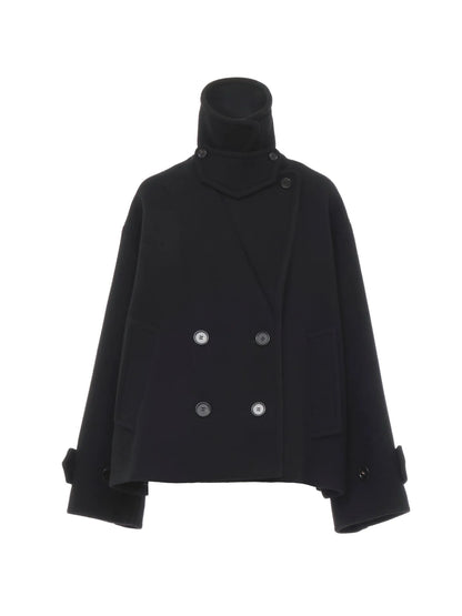 Oversized short coat in wool