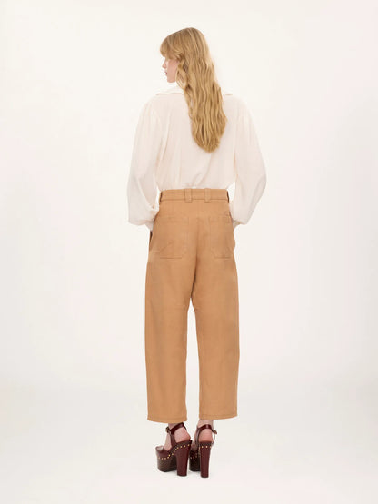 Barrel pants in cotton canvas