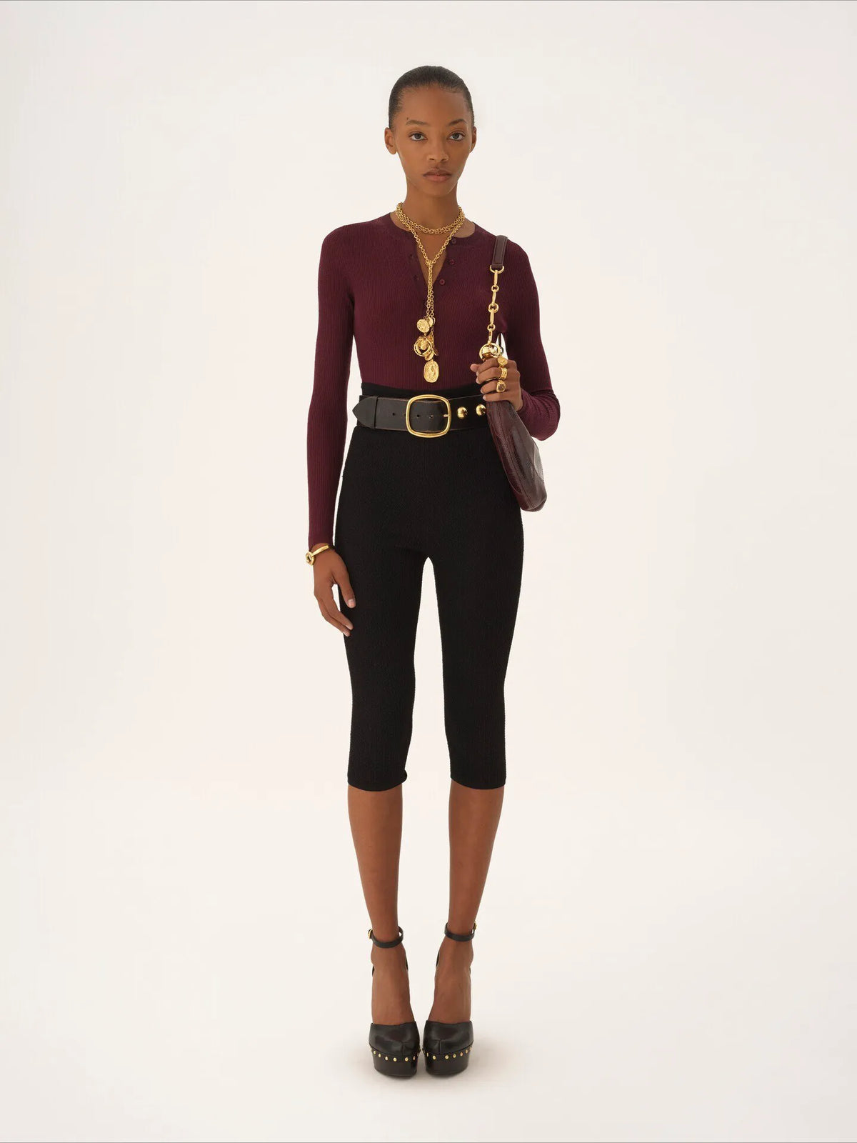 Henley shirt in superfine wool knit