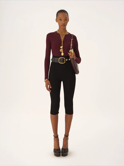 Henley shirt in superfine wool knit