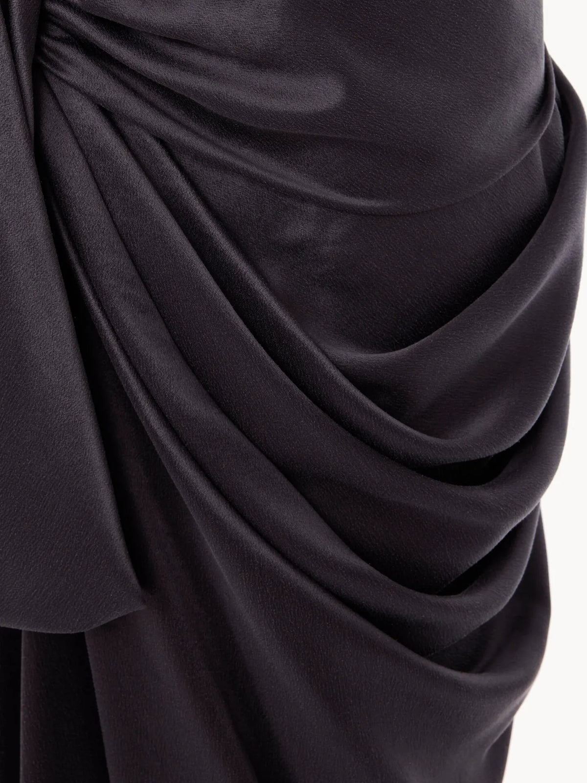 Knee-length wrap skirt in washed silk satin