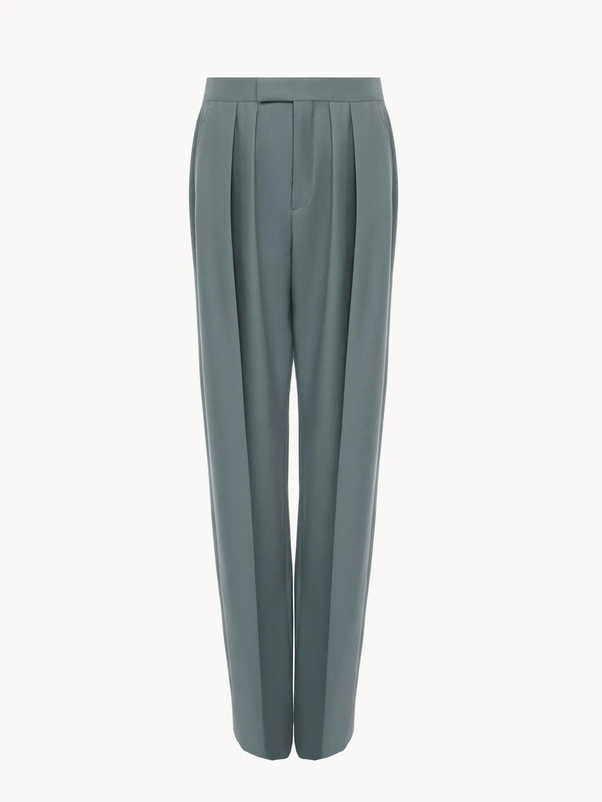 Tailored cigarette pants in wool gabardine