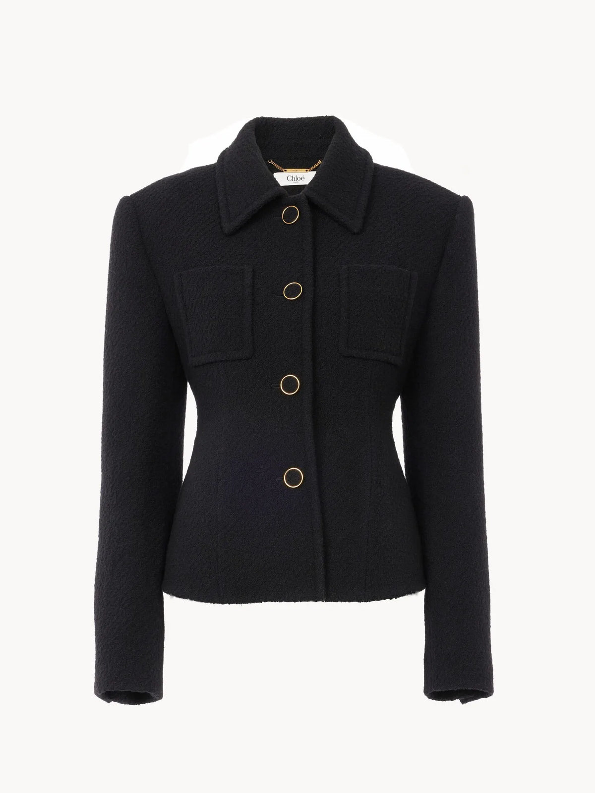 Fitted tailored jacket in wool bouclette