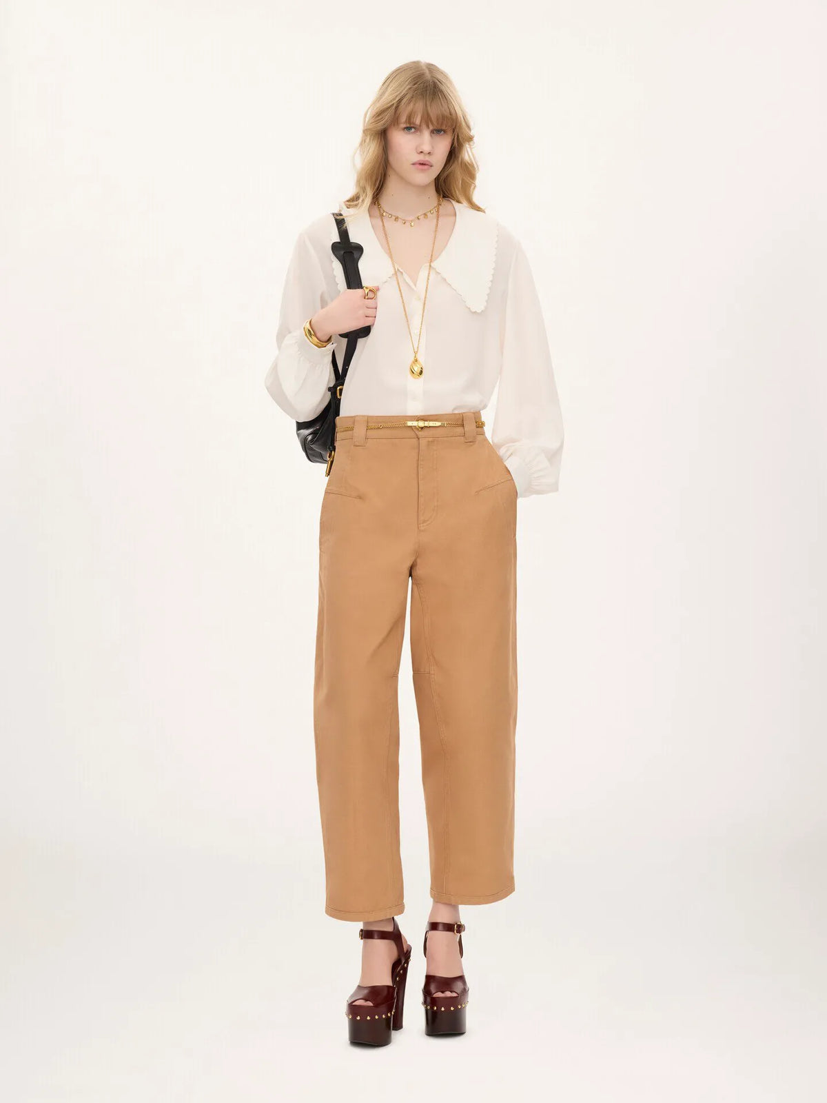 Barrel pants in cotton canvas