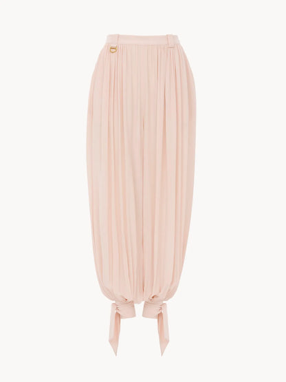 Fluid cropped pants in silk