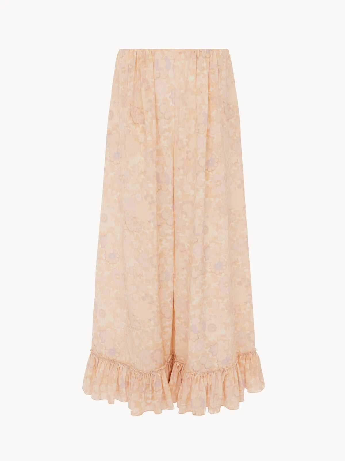 Cropped fluid pants in crêpe de chine