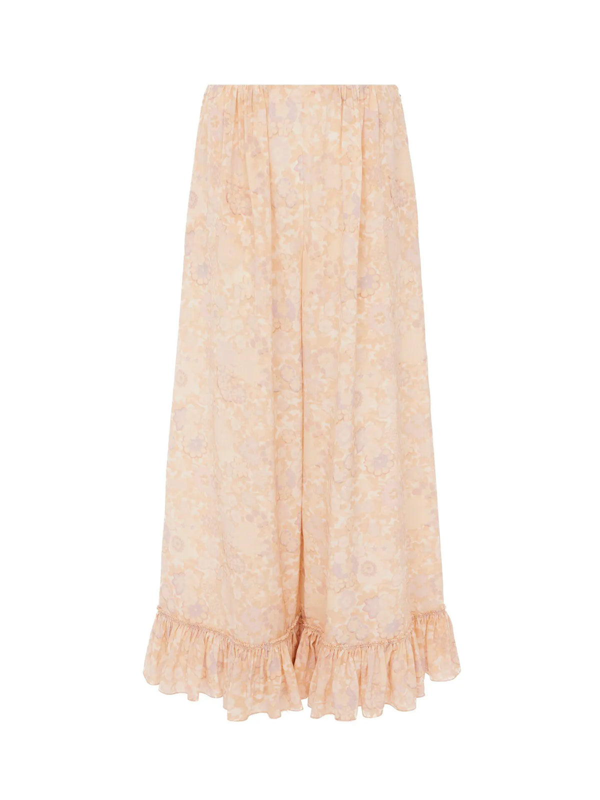 Cropped fluid pants in crêpe de chine