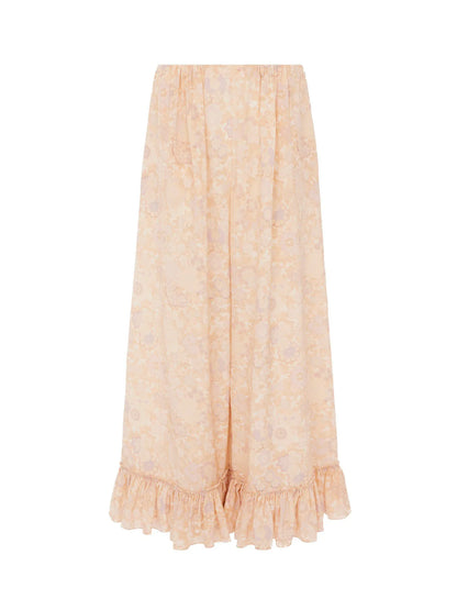 Cropped fluid pants in crêpe de chine