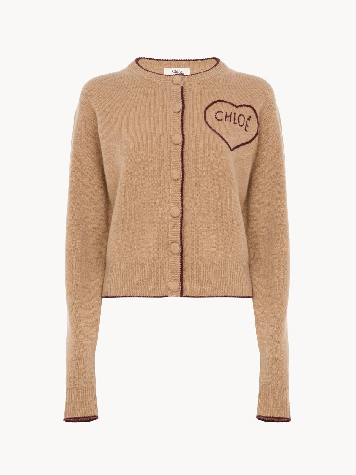 Fitted logo cardigan in a wool & cashmere knit