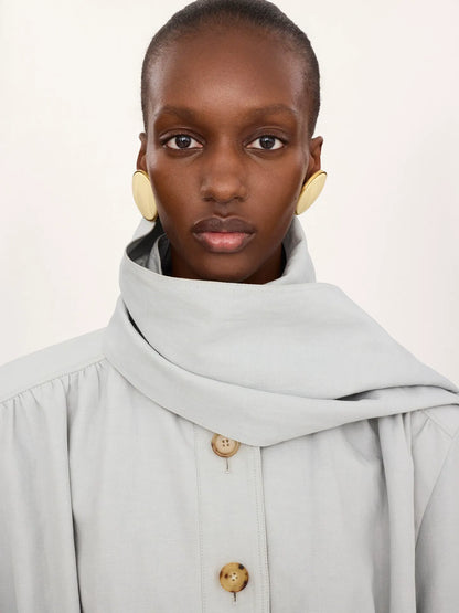 Cropped scarf jacket in a linen-cotton mix