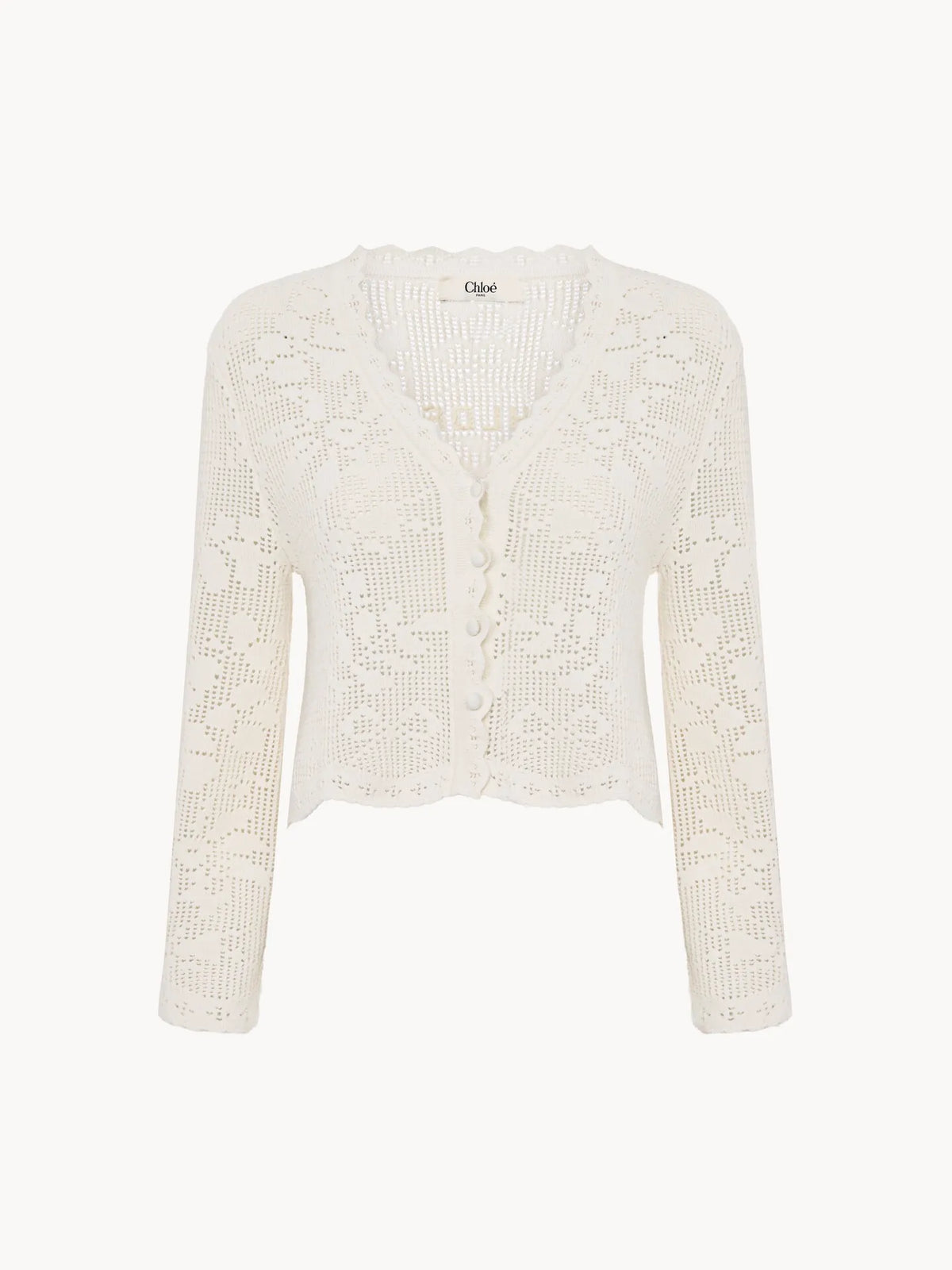 Cropped cardigan in a cotton knit