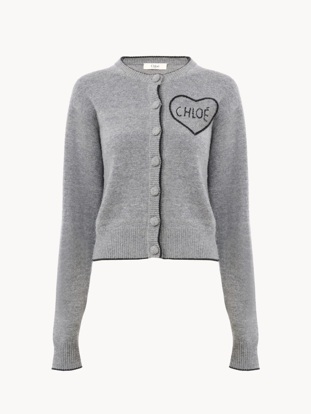 Fitted logo cardigan in a wool & cashmere knit
