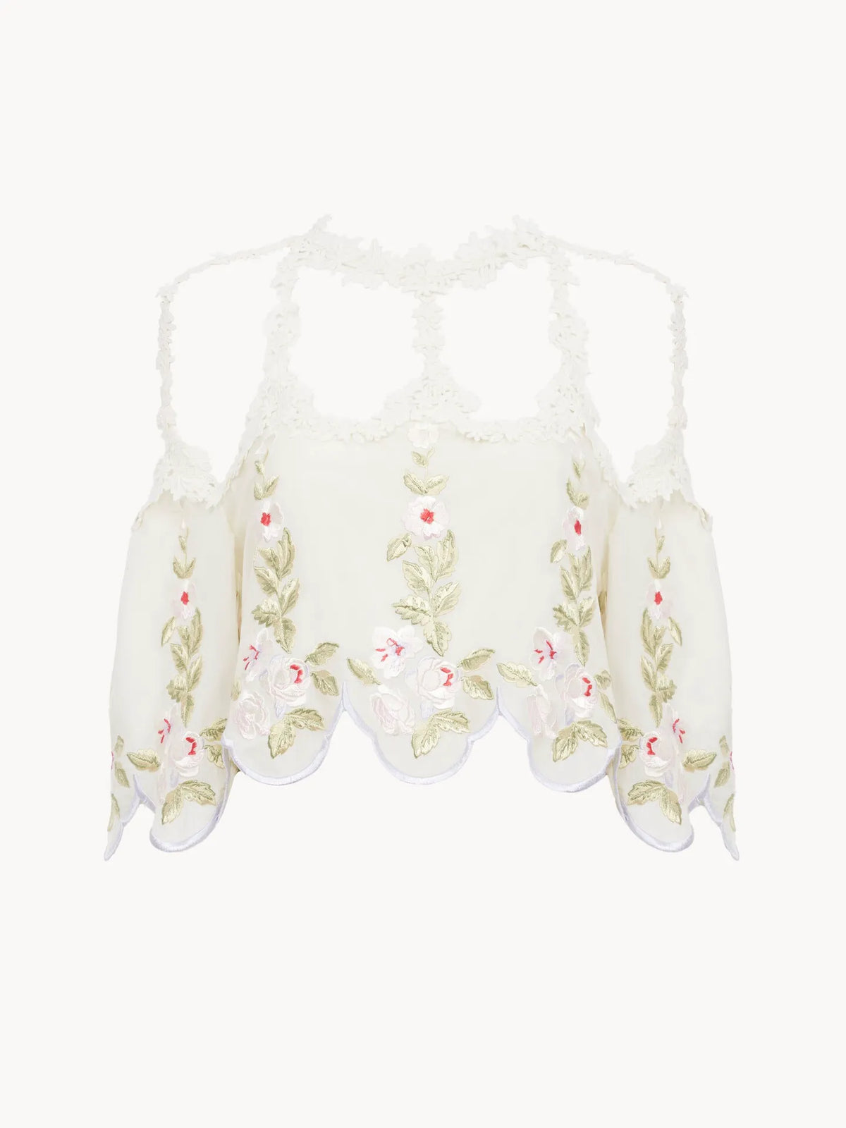 Cut-out cropped top in technical taffeta