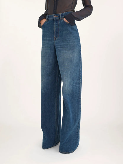 Wide-leg jeans in denim