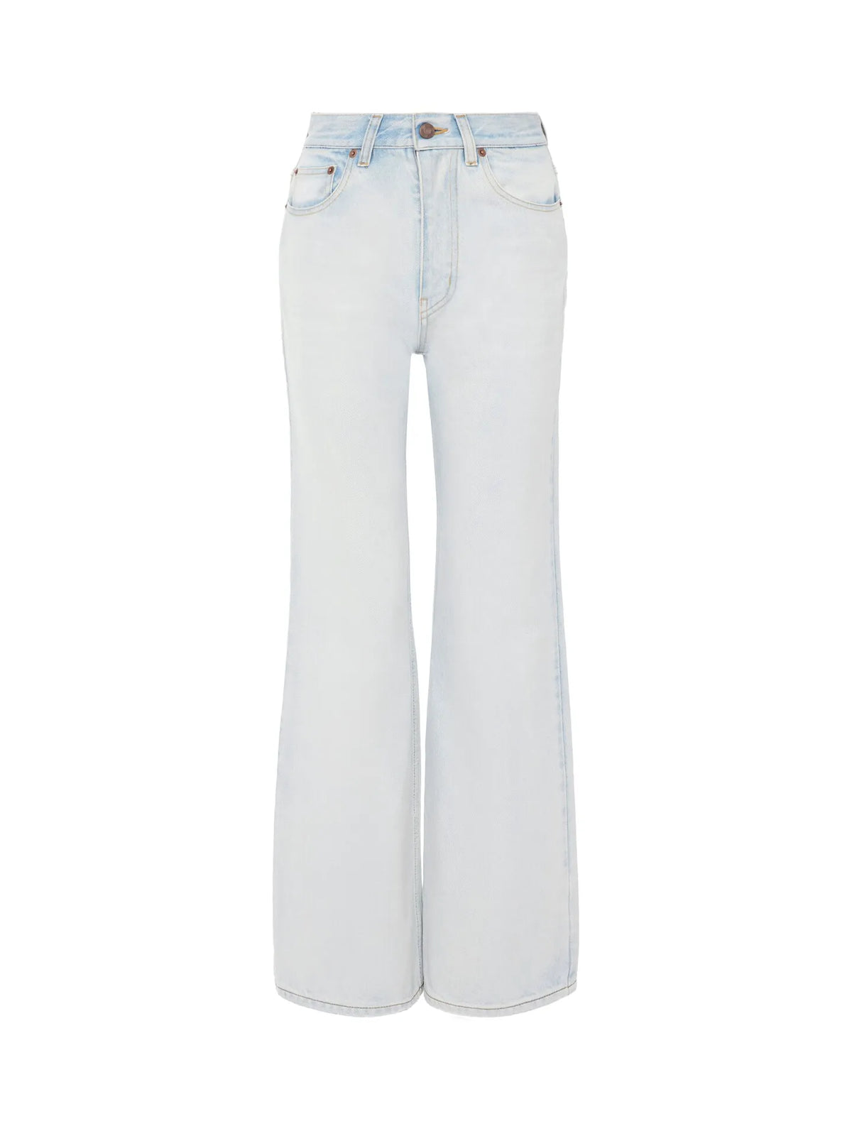 High-rise cropped jeans in denim