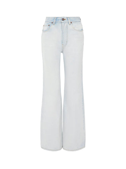High-rise cropped jeans in denim
