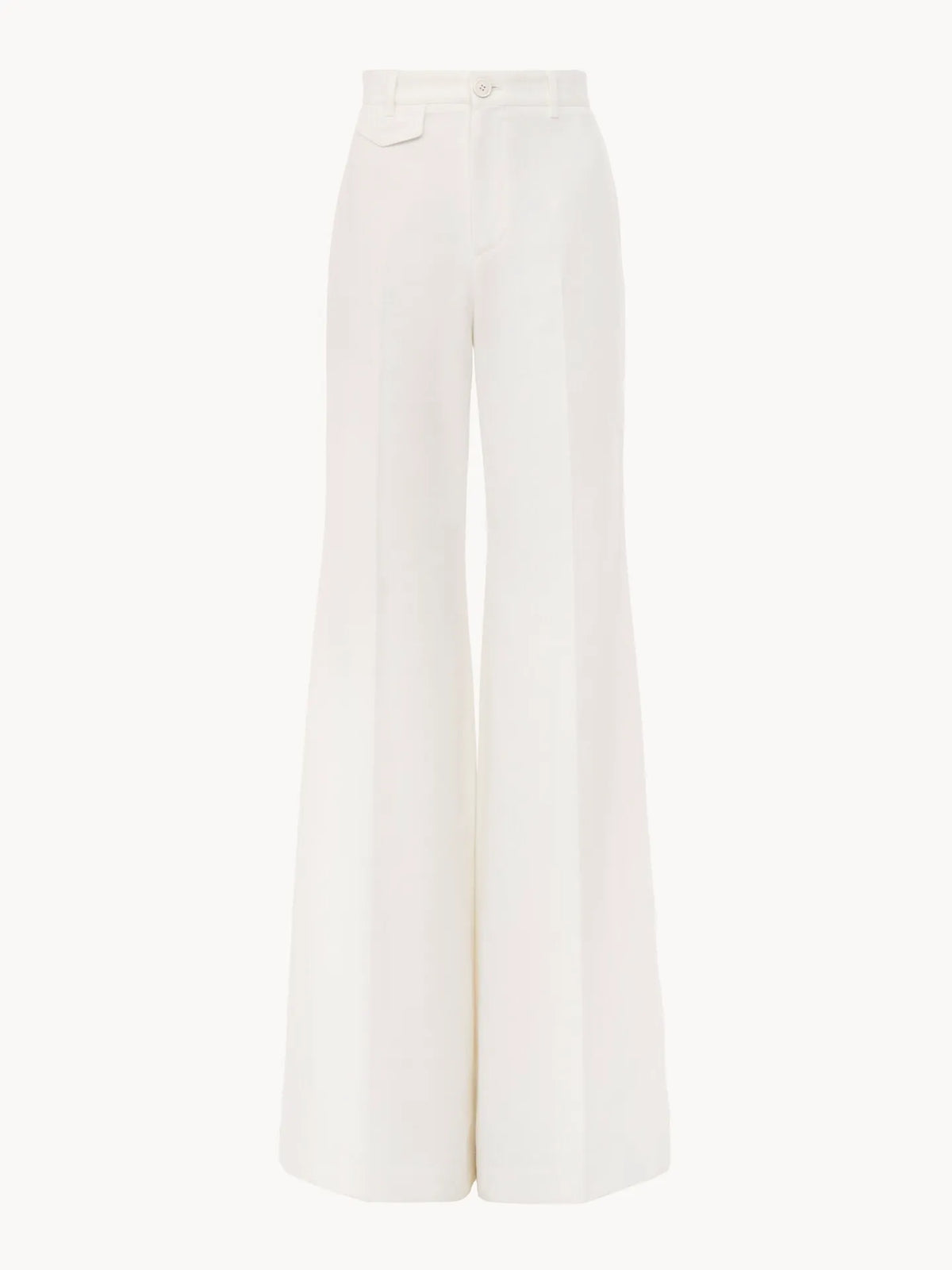 High-rise flared pants in cotton canvas