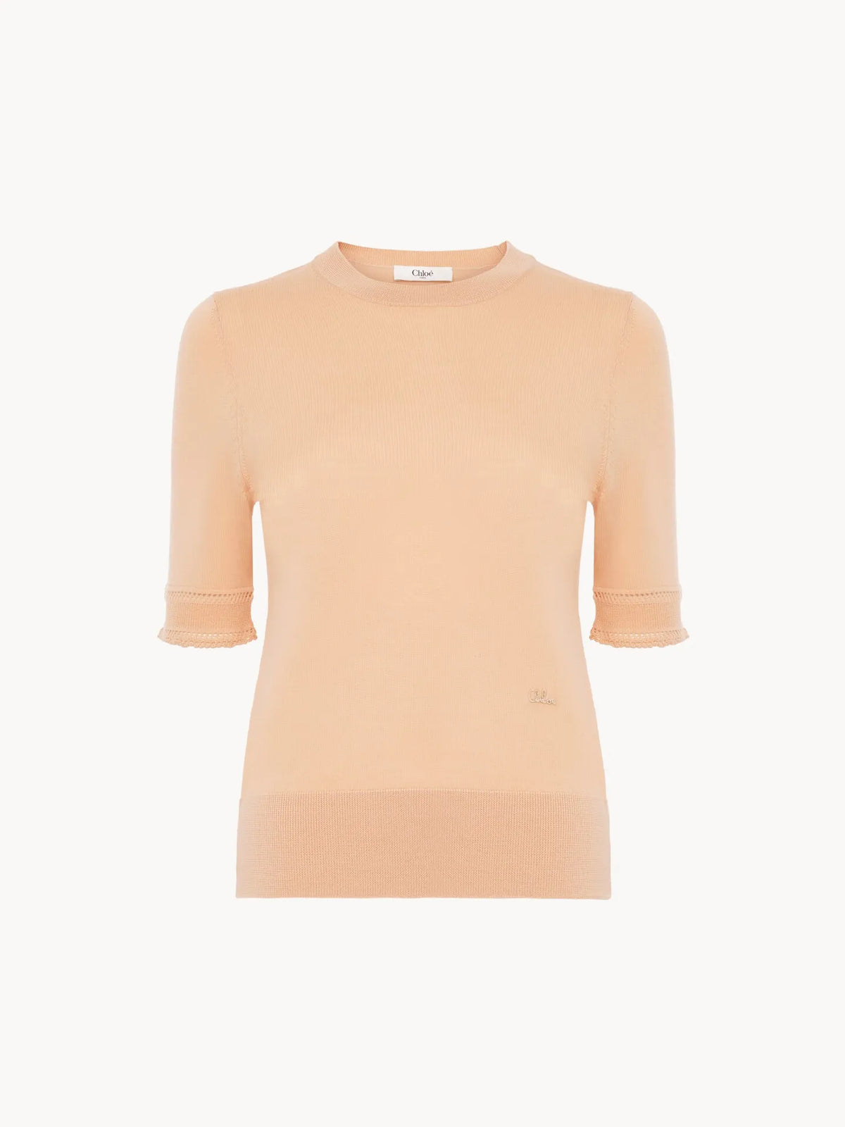 Short-sleeve sweater in a wool knit