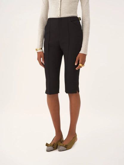 Tailored capri pants in wool crêpe