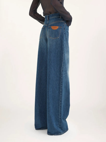 Wide-leg jeans in denim