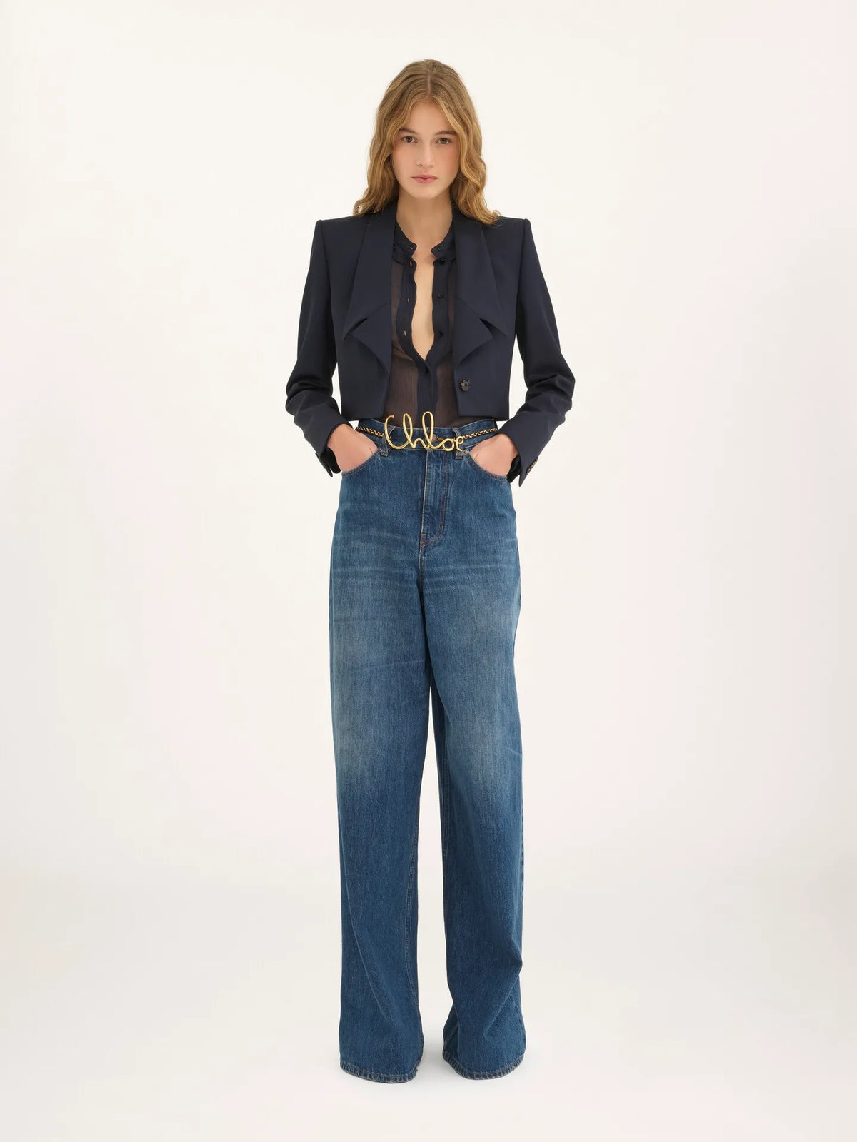 Wide-leg jeans in denim