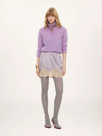 Polo sweater in an alpaca wool-blend knit