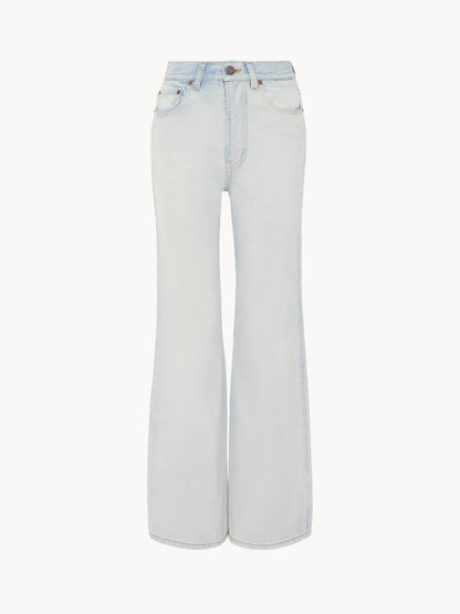 High-rise cropped jeans in denim