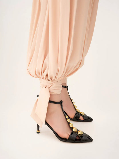 Fluid cropped pants in silk