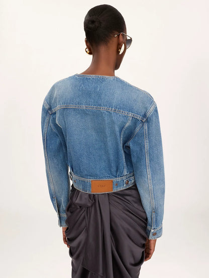 Knee-length wrap skirt in washed silk satin