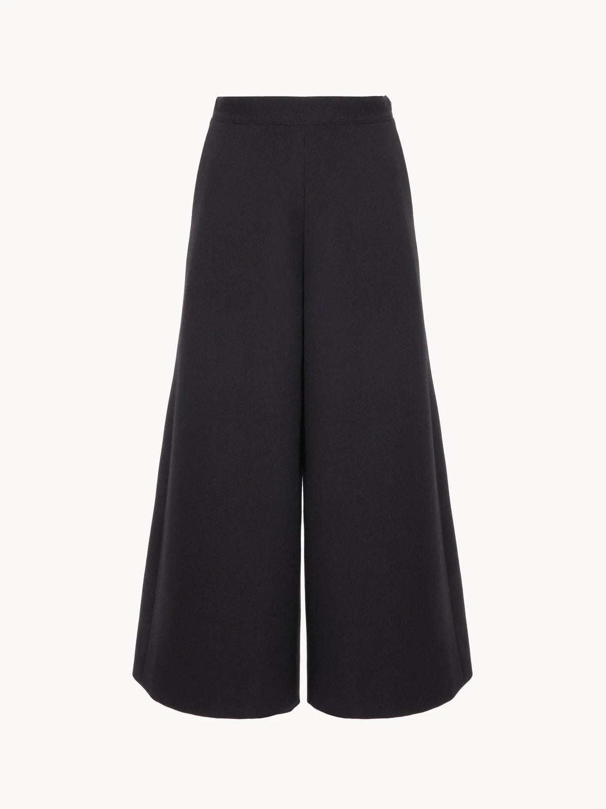 Wide-leg tailored pants in wool crêpe