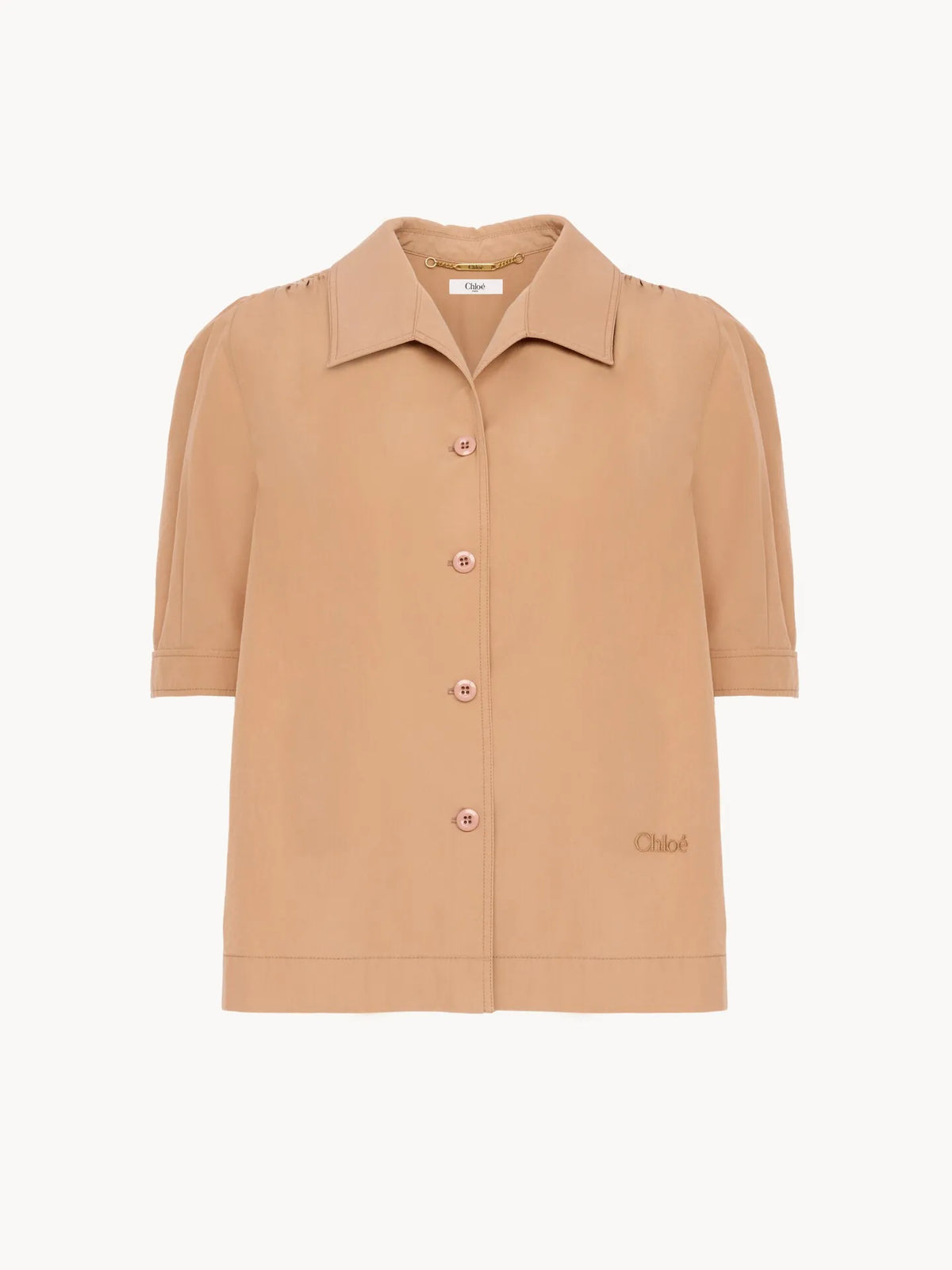 Short-sleeve shirt in cotton poplin