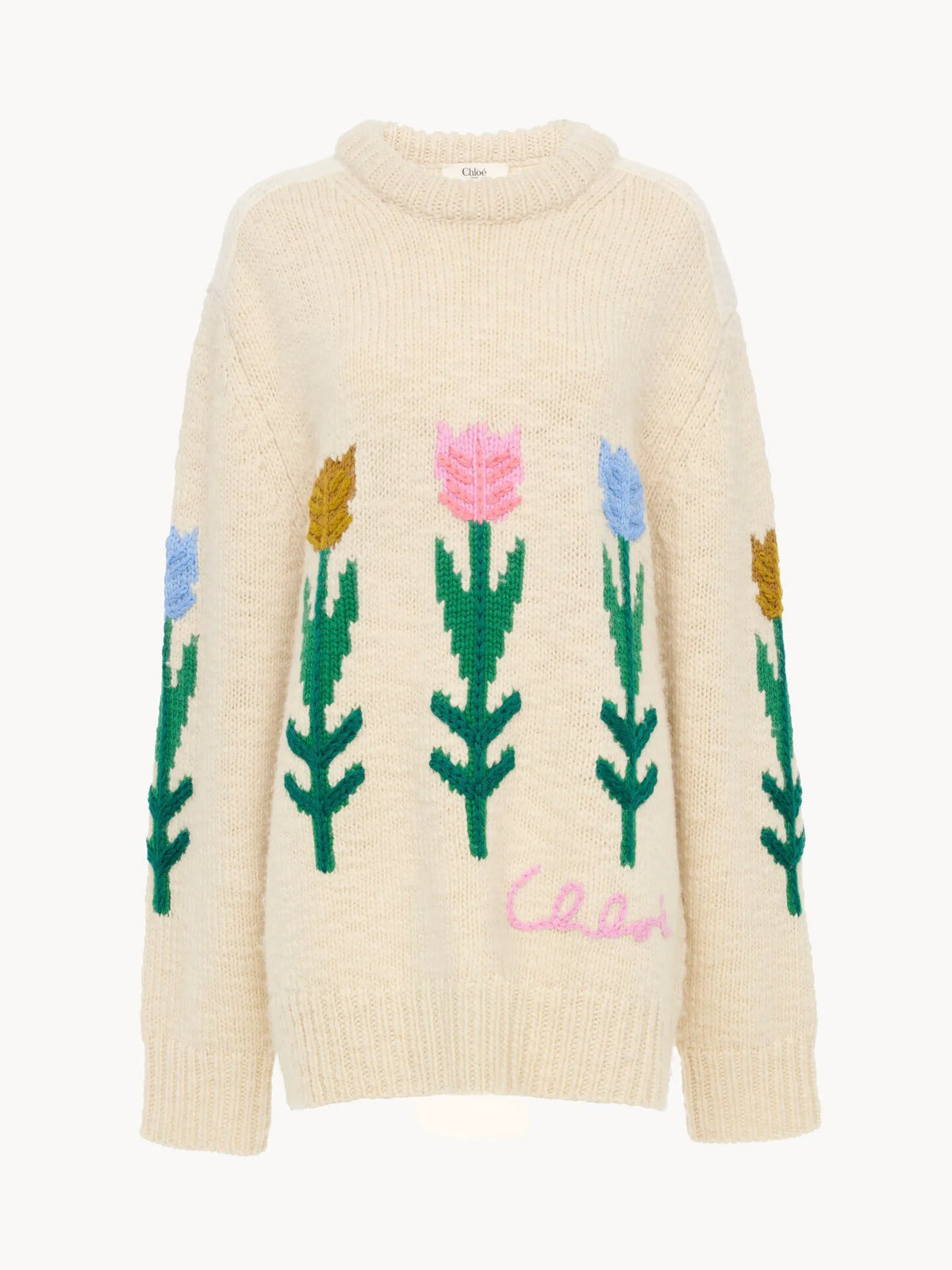 Oversized logo sweater in a wool knit