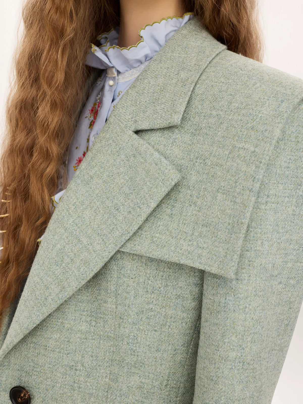 Single-breasted tailored jacket in chiné wool