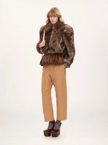 Cropped jacket in shearling