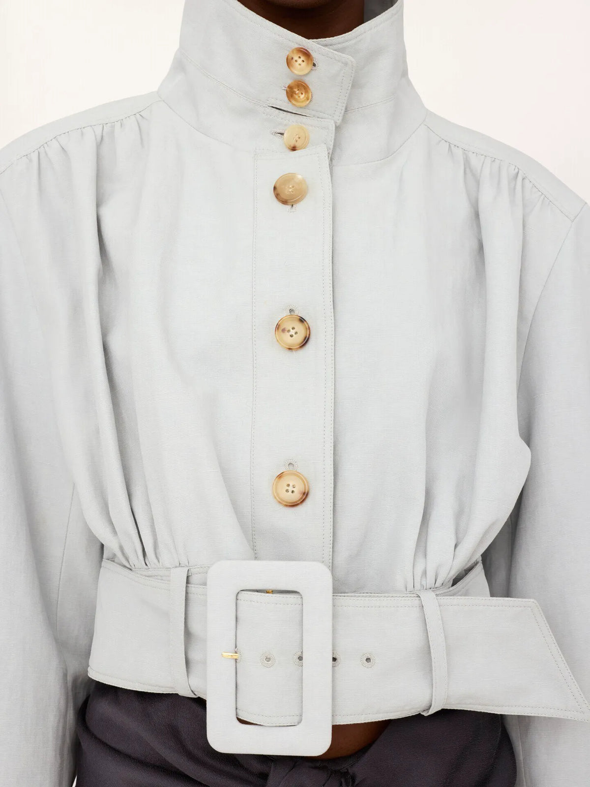 Cropped scarf jacket in a linen-cotton mix