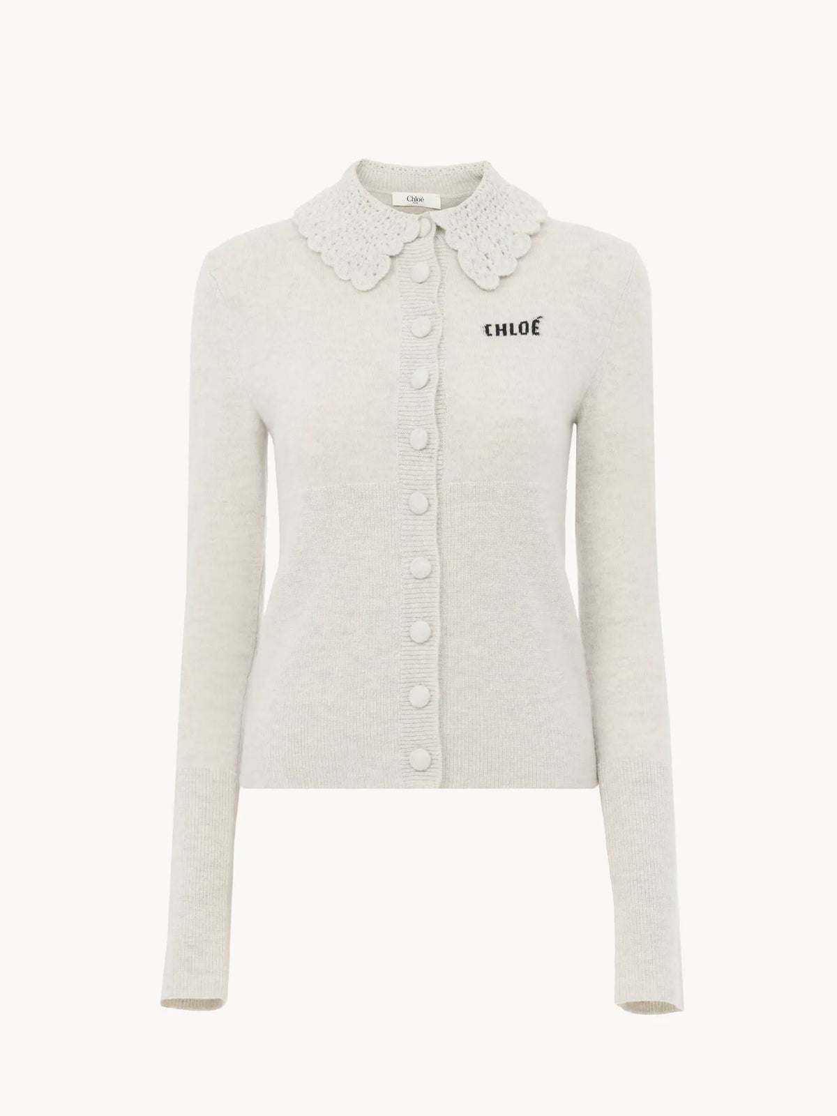 Fitted logo cardigan in a wool knit