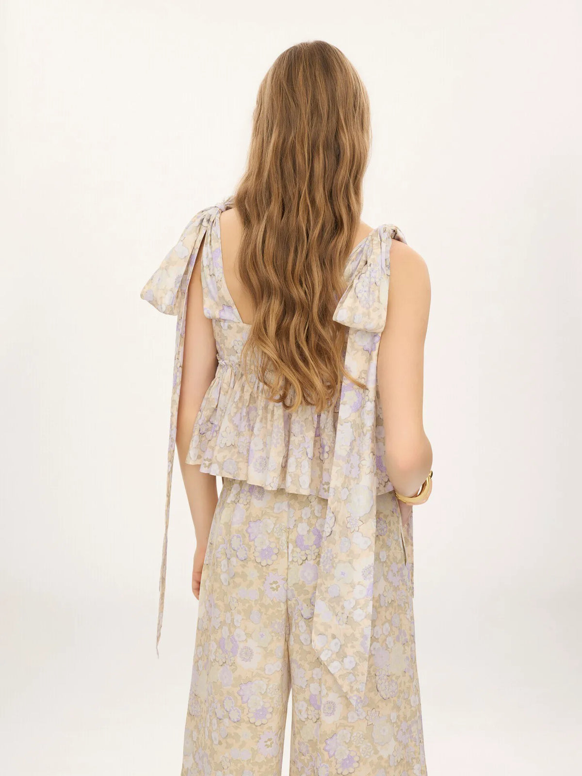 Knotted-strap cropped top in soft cotton