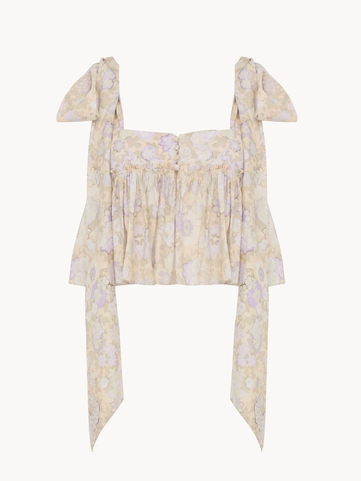 Knotted-strap cropped top in soft cotton
