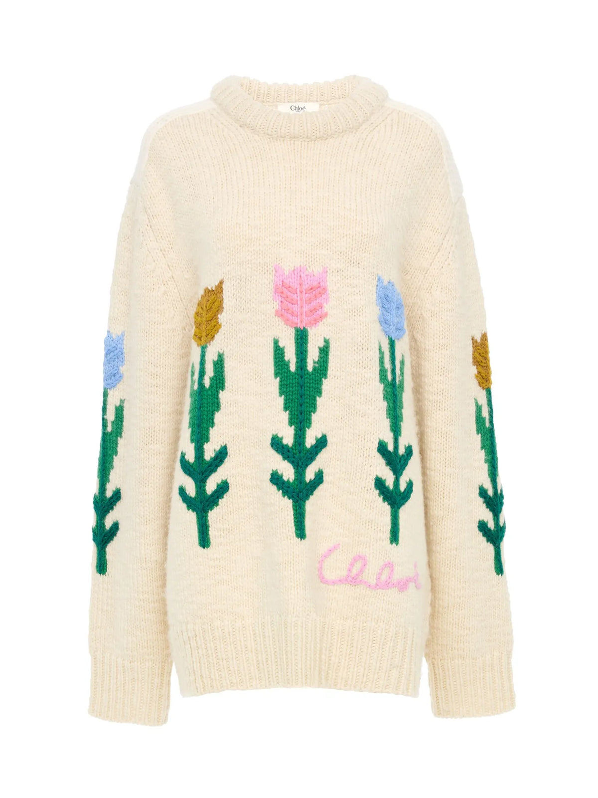 Oversized logo sweater in a wool knit