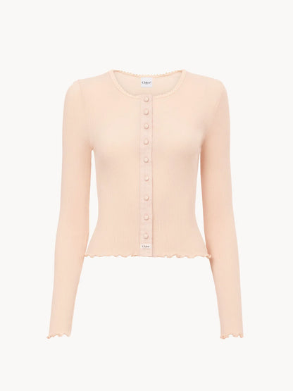 Fitted cardigan in cotton