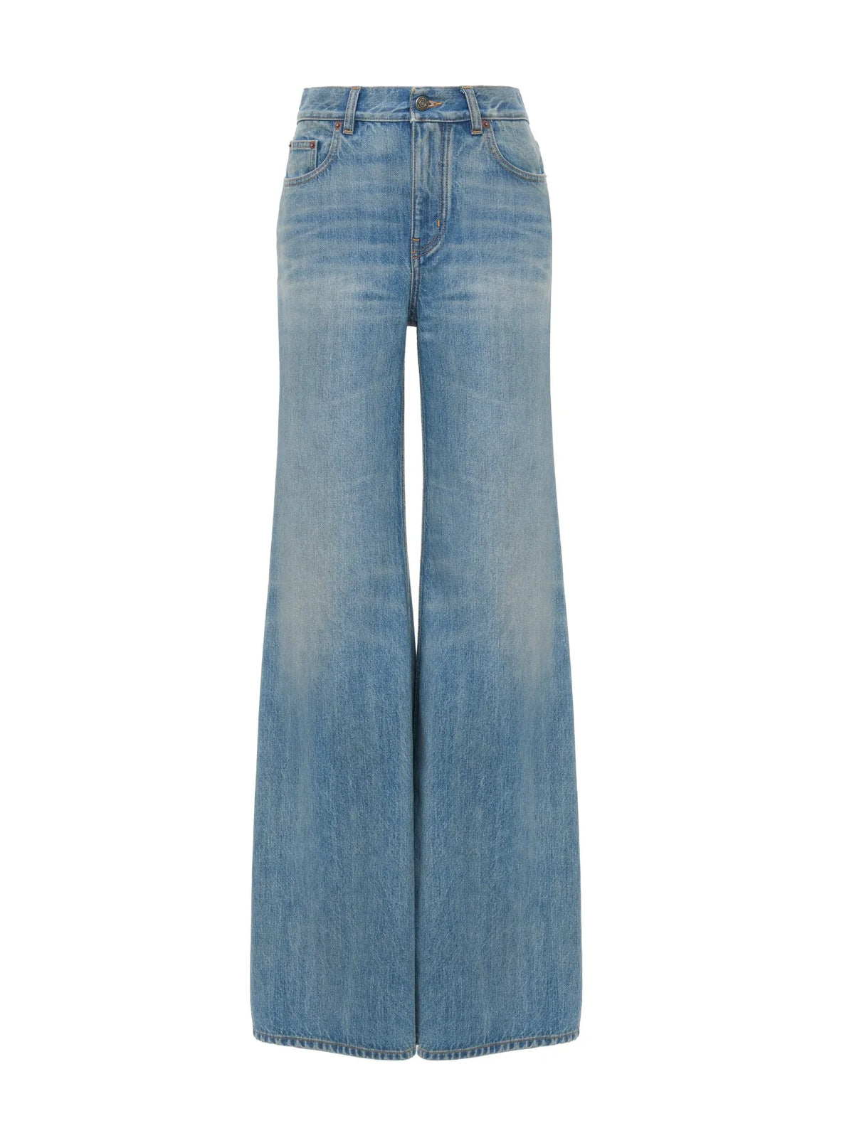 High-rise wide-leg jeans in denim