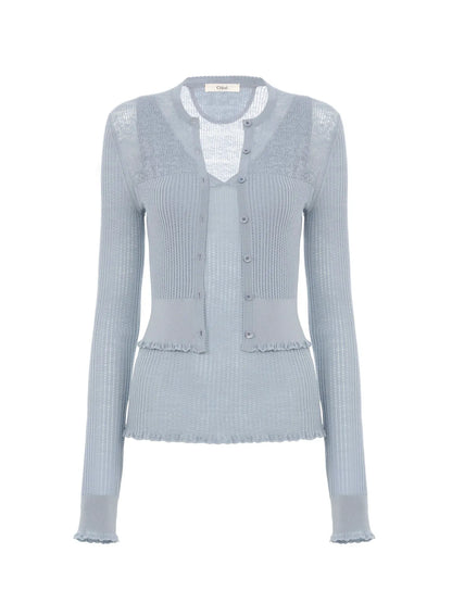 Twin set in a superfine wool knit