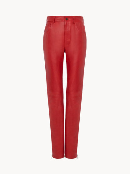 Slim pants in leather