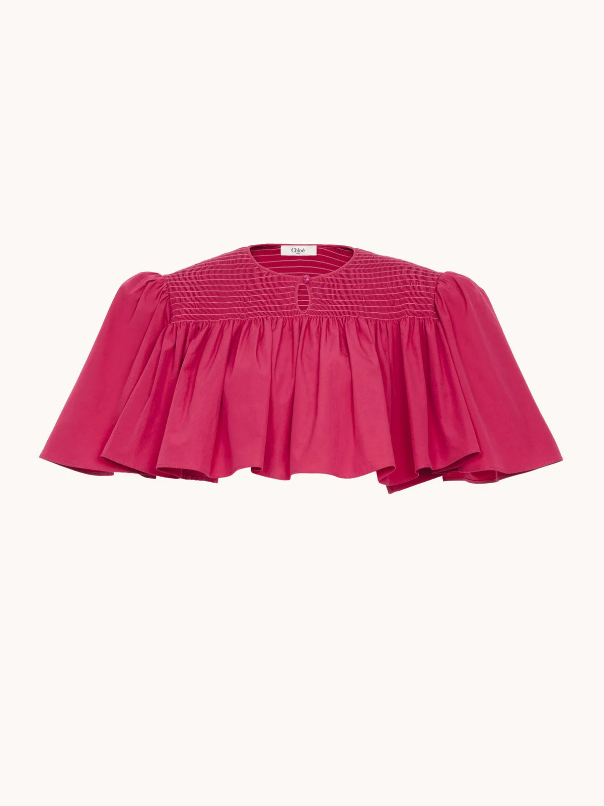 Gathered cropped top in cotton poplin