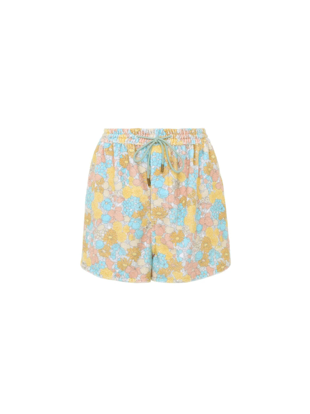 Drawstring mini shorts in cotton toweling