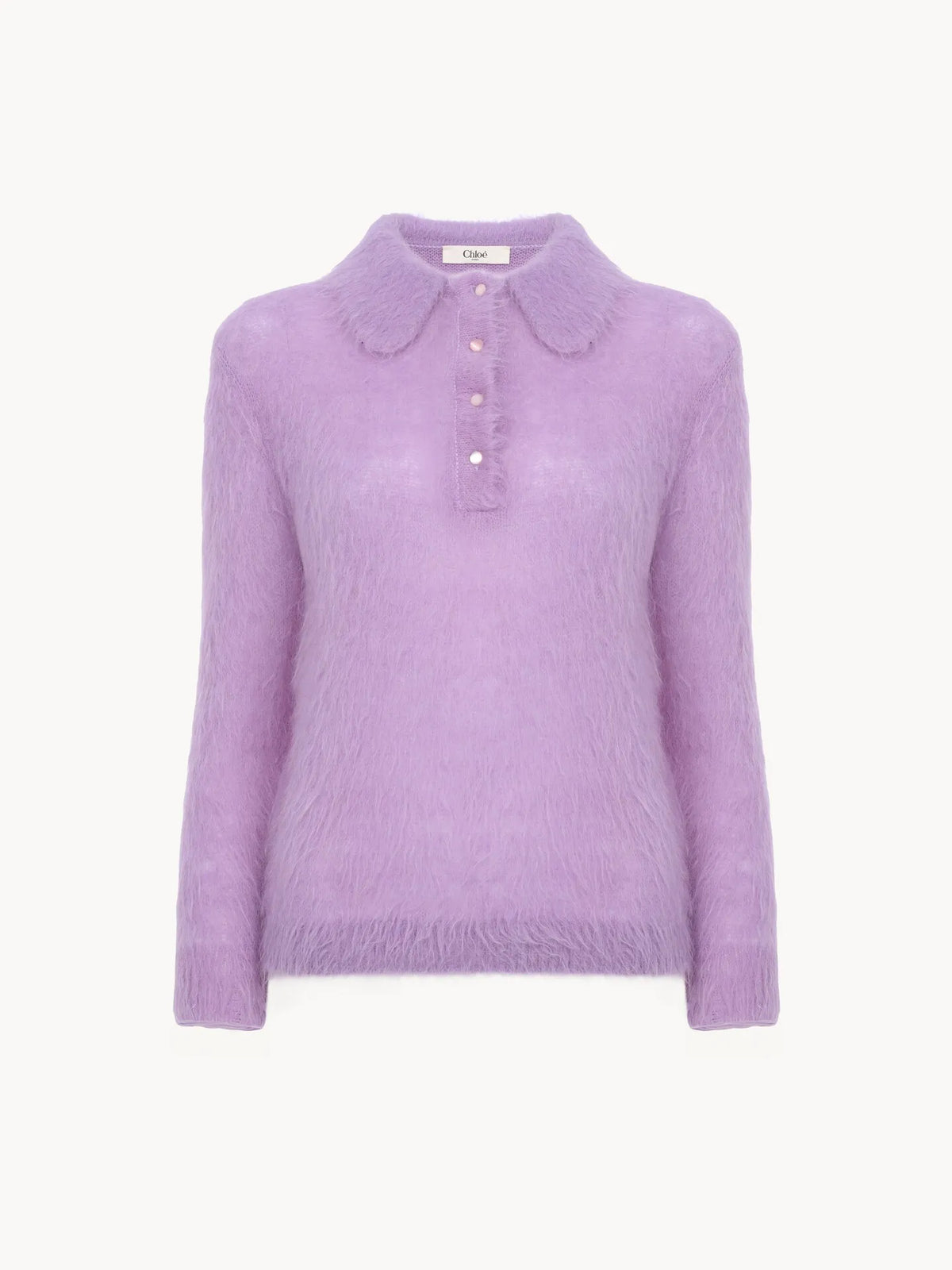 Polo sweater in an alpaca wool-blend knit