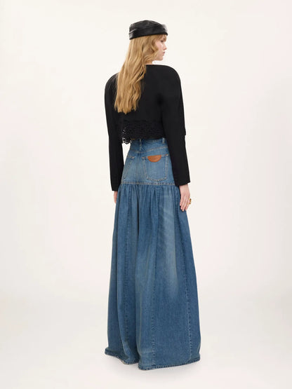 High-rise balloon jeans in denim