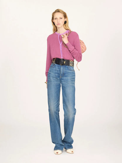 Fitted cardigan in a wool knit