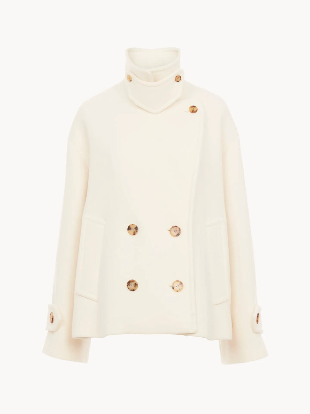 Oversized short coat in wool